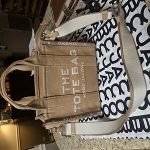 Brand New Marc Jacob's "The Jacquard Small Tote Bag In Camel 10in L x 5in D x 8i